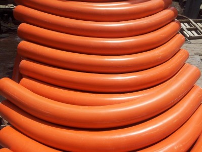 承插CPVC電力管彎頭電纜護套管配件橘紅色弧形大月彎彎管